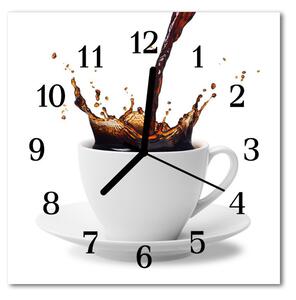 Ceas de perete din sticla pătrat Cafea Alimente și băuturi alb