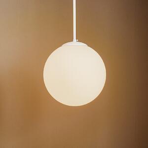 ALDEX Lampă suspendată Dione, 1 bec, alb, 30cm, reglabil, Alb, Camera de zi / sufragerie, Sticlă, Modern, glob