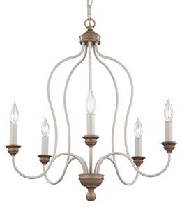 Candelabru Hartsville 5 becuri, alb-var