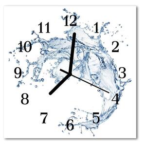 Ceas de perete din sticla pătrat Blue Water Water