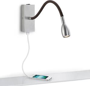 Milos nichel aplică de perete LED cu port de încărcare USB