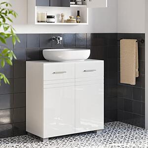 Dulap de depozitare pentru lavoar, Vasagle, Alb, 60x63x30 cm