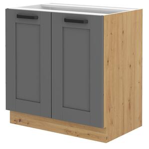 Dulap inferior de bucătărie Lucid 80 D 2F BB (Stejar artisan + dustgrey). 1045580