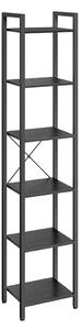Biblioteca Vasagle Negru 39.6x30x186.1 cm