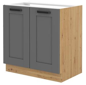 Dulap inferior de bucătărie pod drez Lucid 80 ZL 2F BB (Stejar artisan + dustgrey). 1045579