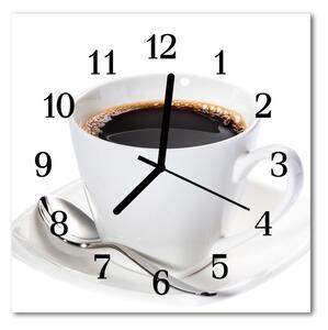 Ceas de perete din sticla pătrat Cafea Alimente și băuturi alb