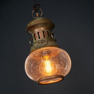 Lampă suspendată Wind, 1 bec, alamă, sticlă, Ø 20 cm