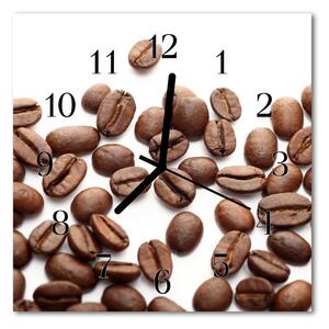 Ceas de perete din sticla pătrat Boabe de cafea Alimente și băuturi Brown
