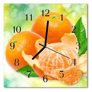 Ceas de perete din sticla pătrat Portocale fructe Orange
