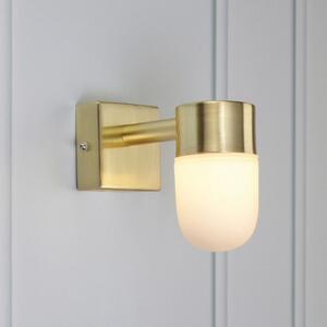Markslöjd Lampă oglindă baie Menton, IP44, reglabil, Auriu / Alamă, Baie, Metal, Modern