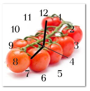 Ceas de perete din sticla pătrat Tomate Alimente și băuturi Red