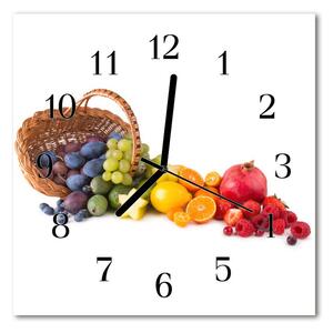 Ceas de perete din sticla pătrat Fructe de fructe Multi-colorat