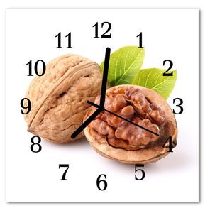 Ceas de perete din sticla pătrat Nut Nut Brown