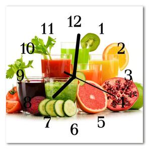 Ceas de perete din sticla pătrat Sucuri Alimente și băuturi Multi-colorat