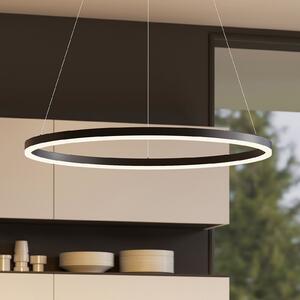 Arcchio Lampă suspendată LED Albiona, negru, 1 inel, Ø 80 cm, reglabil, Negru, Bucătărie, Metal, Modern