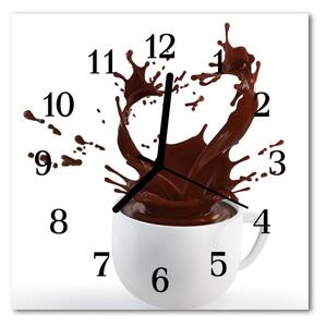 Ceas de perete din sticla pătrat Cafea Alimente și băuturi alb