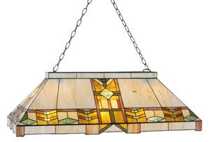 Clayre&Eef Lampă suspendată Eddart, stil Tiffany, reglabil, Multicolor, Camera de zi / sufragerie, Sticlă, Tiffany