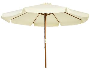 Outsunny Umbrelă Patio Reglabilă, Baldachin Dublu, 8 Stinghii Bambus, Poliester, Ø325x250cm, Bej | Aosom Romania