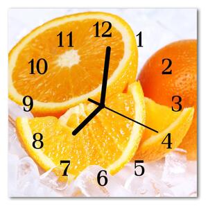 Ceas de perete din sticla pătrat Portocale fructe Orange