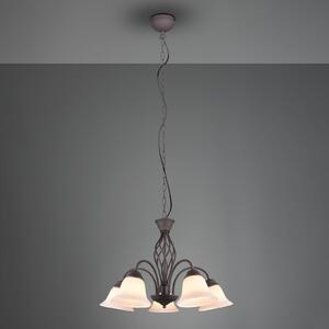Lampă suspendată Rustica, ruginiu, 5 becuri