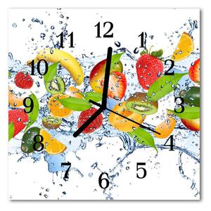 Ceas de perete din sticla pătrat Fructe de apă de fructe Multi-colorat