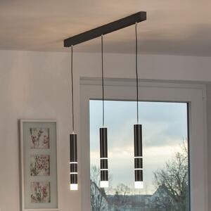 PURE Vega lampă suspendată LED, 3 cilindri, negru, Negru, Camera de zi / sufragerie, Metal, Modern