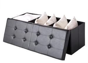 Deuba Cutie de depozitare cu capac rabatabil negru - 115x38x38cm