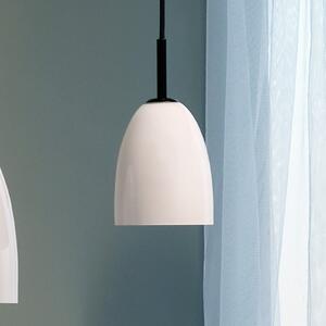 Dyberg Larsen Lampă suspendată Jazz opal/negru 12 cm, reglabil, Alb, Camera de zi / sufragerie, Sticlă, Scandinavă