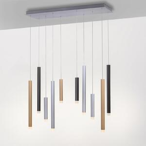 PURE Gemin lampă pendul LED 10 becuri mix, reglabil, Camera de zi / sufragerie, Metal, Modern