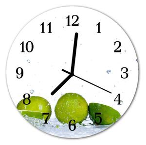 Ceas de perete din sticla rotund Lime Bucătărie Verde