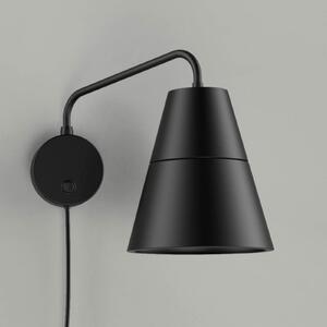 GRUPA Ili aplică cu cablu ștecher negru, Negru, Camera de zi / sufragerie, Metal, Design