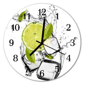 Ceas de perete din sticla rotund Lime Green Alimente și băuturi