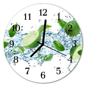 Ceas de perete din sticla rotund Lime Green Alimente și băuturi