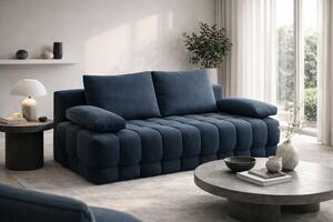 Canapea extensibilă Tuko cu ladă - albastru închis țesătură Freya 210-28