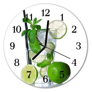 Ceas de perete din sticla rotund Lime Mint Bucătărie Verde