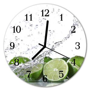 Ceas de perete din sticla rotund Lime Bucătărie Verde