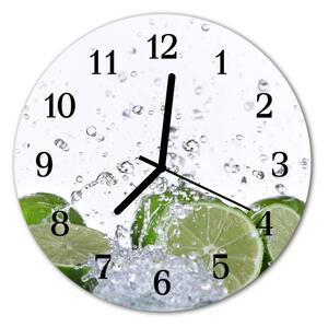 Ceas de perete din sticla rotund Lime Bucătărie Verde