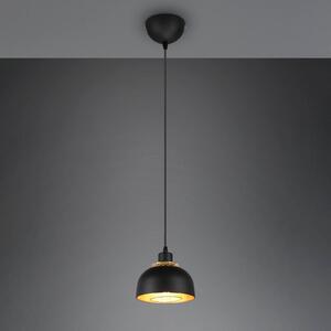 Suspensie Punch negru/auriu cu o singură lumină Ø 18 cm