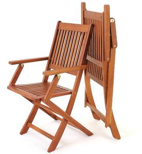 Deuba Set 2 scaune de gradina pliante Sydney din salcam - certificat FSC