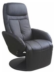 Fotoliu recliner Houston 492, Negru, Piele ecologică, 84x74x80cm, 19.3 kg