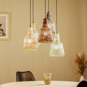 Lampă suspendată Lindby Belarion, multicoloră, 5 lumini, Ø 65 cm
