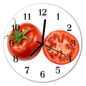Ceas de perete din sticla rotund Tomate Bucătărie Roșu