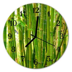 Ceas de perete din sticla rotund Bamboo Plante Flori și plante verzi