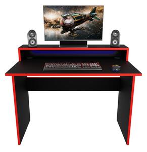 Masă PC gaming Adapt (Negru + Roșu) (cu iluminat LED RGB). 1054991