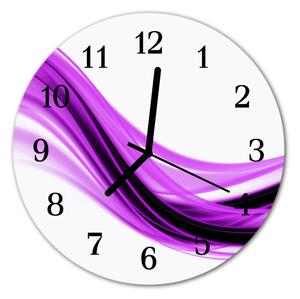 Ceas de perete din sticla rotund Rezumat Arta Violet