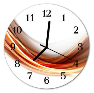 Ceas de perete din sticla rotund Abstract Linii orașului Red