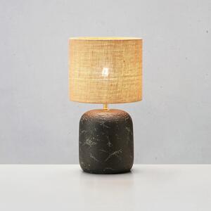 Markslöjd Lampa de masă Montagna, beton, iută, înălțime 32 cm, Bej, Camera de zi / sufragerie, Beton