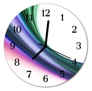 Ceas de perete din sticla rotund Abstract Linii Art Multi-colorat
