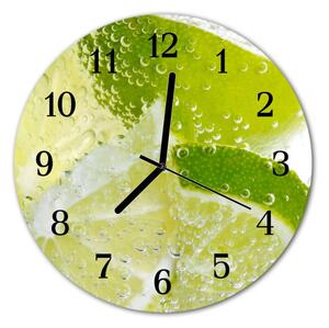 Ceas de perete din sticla rotund Limes Apa Bucătărie Verde
