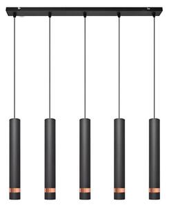 LED Lustră pe cablu TUBA 5xGU10/6,5W/230V neagră/cupru